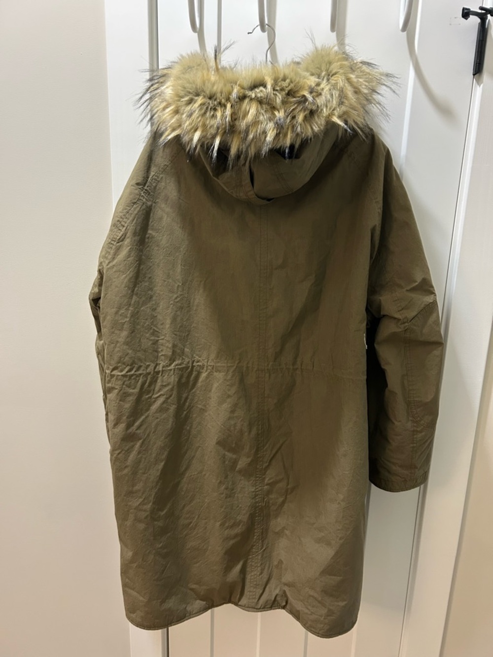 R13 Olive Green Parka Coat with Faux Fur Trim - Picture 2 of 6